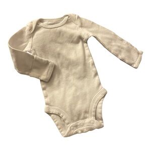 Carters Newborn White Long Sleeve One Piece w/ Hand Covers